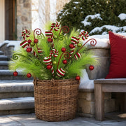 Peppermint Christmas Floral Pick Set – 14 Pcs