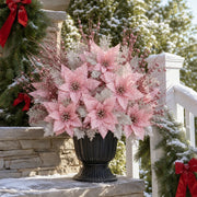 Pink Poinsettia Christmas Floral Arrangement – 50 Pcs