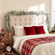 Christmas Mantel Garland with Red Berry Swags