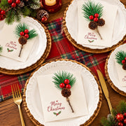Red Berry Christmas Gift Bow Decoration Set – 20 Pcs