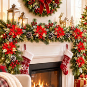 5-Piece Christmas Poinsettia Floral Arrangement