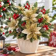 5-Piece Christmas Poinsettia Floral Arrangement