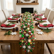 9-Piece Snowflake Tinsel Garland and Light Set