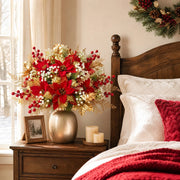 21-Piece Red and Gold Poinsettia Holiday Bouquet