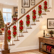 Pre-Lit Snow-Covered Christmas Hanging Arrangements – Set of 2