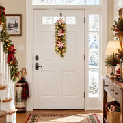 Pre-Lit Snow-Covered Christmas Hanging Arrangements – Set of 2