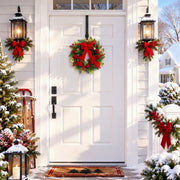 Red Poinsettia Christmas Door Wreath