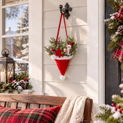 Christmas Santa Hat Hanging Floral Arrangement