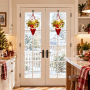 Christmas Santa Hat Hanging Floral Arrangement