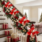 12-Piece Velvet Poinsettia Ornament Collection