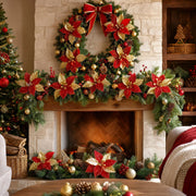 12-Piece Velvet Poinsettia Ornament Collection