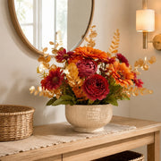 Orange Daisy & Ranunculus Fall Flower Set – 16pcs