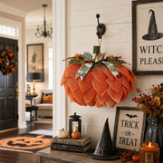Orange Pumpkin Fall Door Wreath