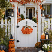 Orange Pumpkin Fall Door Wreath