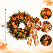 Pumpkin Peony Eucalyptus Fall Wreath – 17.7in