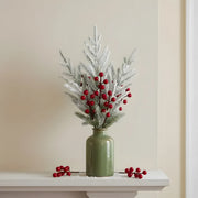 Christmas Poinsettia and Red Berry Stem Set – 35 Pcs
