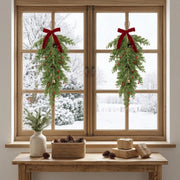 Christmas Pine and Holly Berry Teardrop Swag