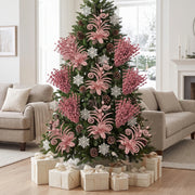 Glitter Berry Stem Ornament Set – 55 Pcs (Rose Gold)
