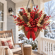 50-Piece Red Berry and Pinecone Christmas Floral Pick Set