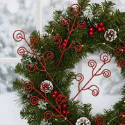 Red Berry Decorative Branch Stem Set