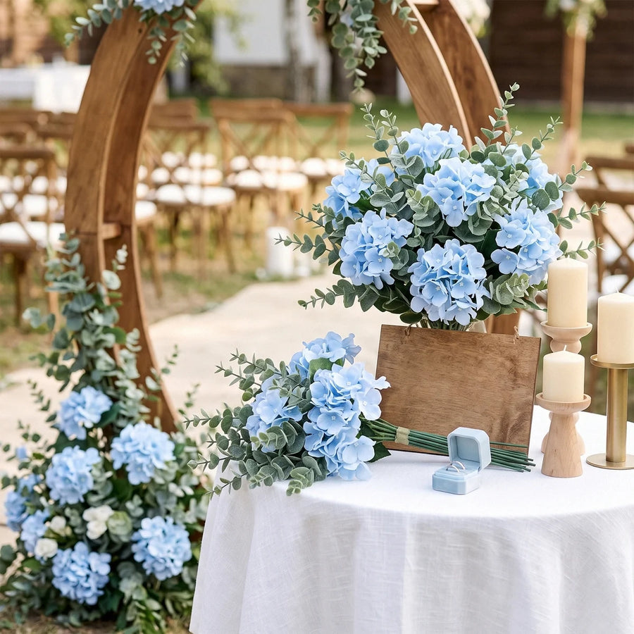 Blue Hydrangea & Eucalyptus DIY Floral Set