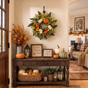 15.7-Inch Peony and Eucalyptus Front Door Wreath
