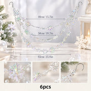 6-Piece Crystal Snowflake Hanging Garland Set