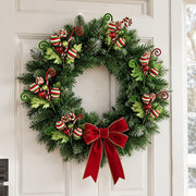 8-Piece Red and White Candy Christmas Floral Spray Set