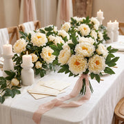 Artificial Peony Flower Heads With Stems – Set of 25