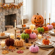 Mini Chenille Fall Pumpkins – Set of 25
