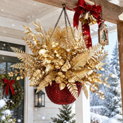 60-Piece Gold Christmas Floral Stem Set – Eucalyptus & Leaf Assortment