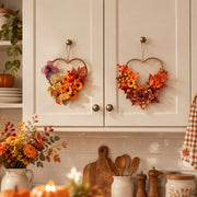 2-Piece Heart-Shaped Fall Floral Wreath Set