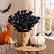 10-Piece Black Rose Halloween Floral Arrangement