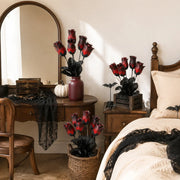 10-Piece Black Rose Halloween Floral Arrangement