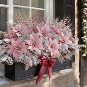 Pink Poinsettia Christmas Floral Arrangement – 50 Pcs