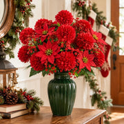 17-Piece Red Velvet Ball Christmas Floral Bouquet