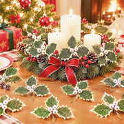 60-Piece Holly Leaf Christmas Wreath Craft Kit
