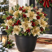 5-Piece Christmas Poinsettia Floral Arrangement