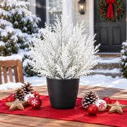 White Glitter Christmas Branch Stem