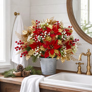 21-Piece Red and Gold Poinsettia Holiday Bouquet