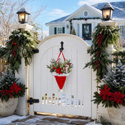 Christmas Santa Hat Hanging Floral Arrangement