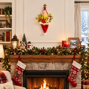 Christmas Santa Hat Hanging Floral Arrangement