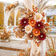 12-Piece Mini Orange Faux Flower Head Set