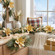 12-Piece Velvet Poinsettia Ornament Collection