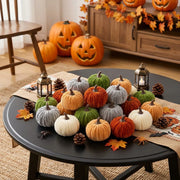 Mini Velvet Fall Pumpkins – Set of 10