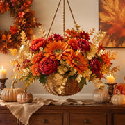 Orange Daisy & Ranunculus Fall Flower Set – 16pcs