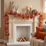 Orange Gypsophila Eucalyptus Fall Garland