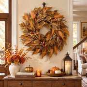 Fall Corn Husk Leaf Wreath Collection