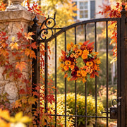 Maple Leaf Pumpkin Hydrangea Fall Wreath – 18in
