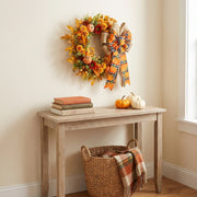 Pumpkin Sunflower Maple Leaf Fall Wreath – 17.7in